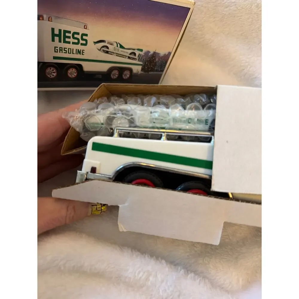 Vintage 1988 Hess Toy Truck & Racer Gasoline Transport Original Box NIB
